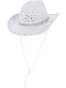 White Rhinestone Cowboy Hat Adult Costume Accessory 1