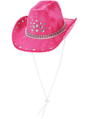 Hot Pink Rhinestone Cowboy Hat Adult Costume Accessory 1