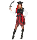Caribbean Pirate  Shirt With Vest, Skirt, Belt, Headband, Hat 