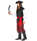 Caribbean Pirate  Shirt With Vest, Pants, Belt, Headband, Hat 