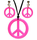 Neon Pink Hippie Necklace & Earrings Sets