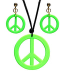 Neon Green Hippie Necklace & Earrings Sets