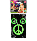 Neon Green Hippie Necklace & Earrings Sets