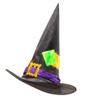 Witch Hat With Patches Satin & Velvet