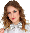 Silver Sequin Bow Tie