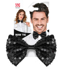 Black Sequin Bow Tie