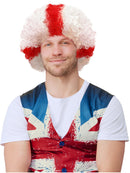 England Afro Wig Adult White Red Adult Costume Accessory 1