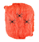 50 G Orange Spiderweb With 3 Spiders