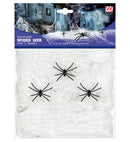 50 G White Spiderweb With 3 Spiders