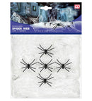 100 G White Spiderweb With 5 Spiders