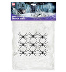 200 G White Spiderweb With 9 Spiders