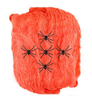 100 G Orange Spiderweb With 5 Spiders