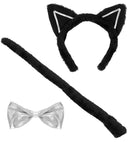 Cat Dress-Up Set  Ears, Bowtie, Tail  Black Color Only