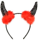 Black Sequin Devil Horns
