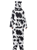 Cow Costume Adult Unisex White Black Hooded Jumpsuit 5