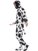 Cow Costume Adult Unisex White Black Hooded Jumpsuit 3