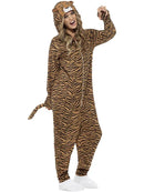 Tiger Costume Orange Black Hooded Jumpsuit with Tail for Adults 3