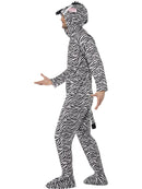 Zebra Costume Black White Hooded Adult Jumpsuit 2