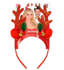 Headpiece Reindeer Glitter Red