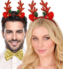 Headpiece Reindeer Glitter Red