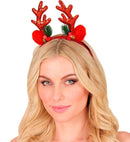 Headpiece Reindeer Glitter Red