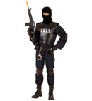 S.W.A.T. Officer  Jumpsuit, Bulletproof Vest, Belt With Holster Andpurse, Knee Pads, Elbow Pads, Mask 