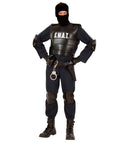 S.W.A.T. Officer  Jumpsuit, Bulletproof Vest, Belt With Holster Andpurse, Knee Pads, Elbow Pads, Mask 