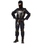 S.W.A.T. Officer  Jumpsuit, Bulletproof Vest, Belt With Holster Andpurse, Knee Pads, Elbow Pads, Mask 
