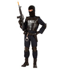 S.W.A.T. Officer  Jumpsuit, Bulletproof Vest, Belt With Holster Andpurse, Knee Pads, Elbow Pads, Mask 