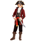 Booty Island Pirate  Coat, Vest With Jabot, Pants With Boot Covers, Belt, Hat, Eye-Patch 