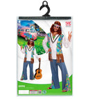 Woodstock Hippie Man  Shirt Withvest, Pants, Headband 