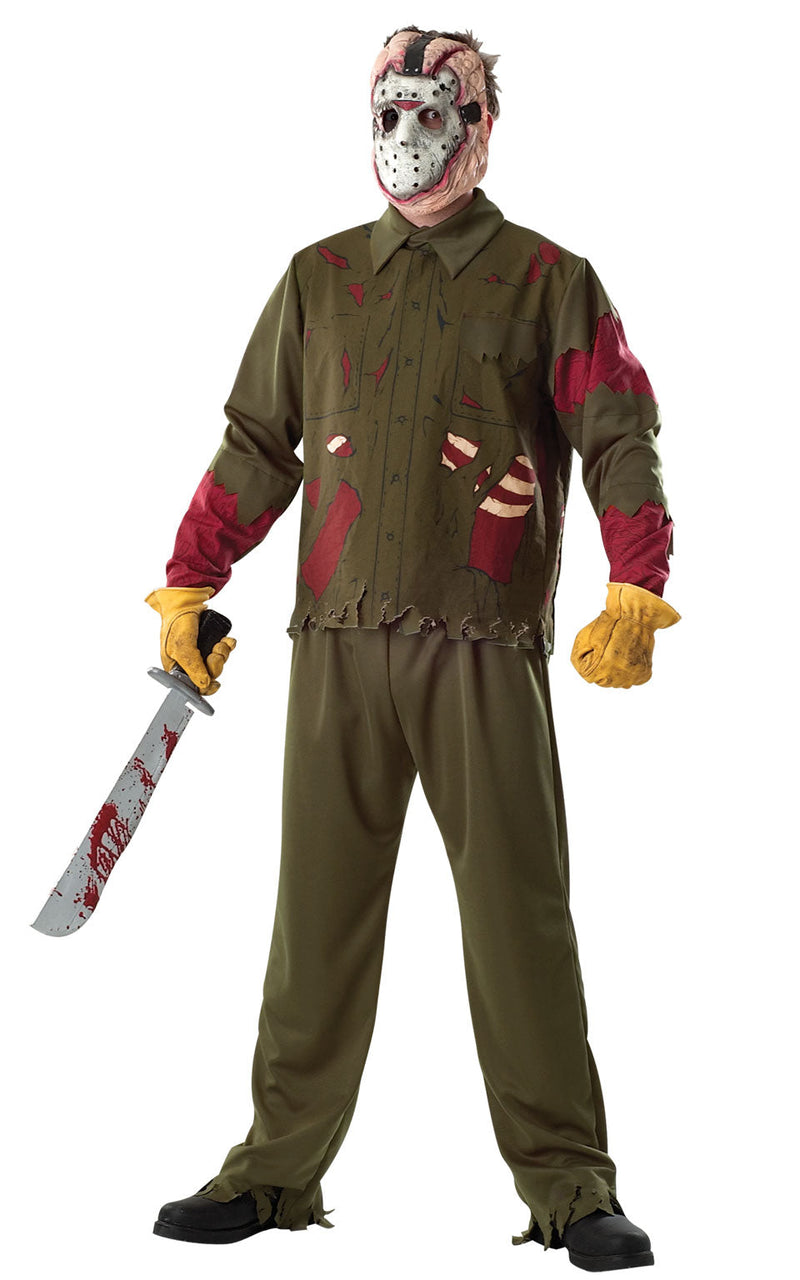 Jason Friday The 13th Deluxe Mens Brown Costume_1 rub-56046STD