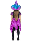 Deluxe Moon and Stars Witch Costume Child Black Pink Turquoise Light Up Dress and Hat 3