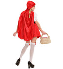 Red Capelet  Shirt With Corset, Skirt With Apron, Hooded Capelet 