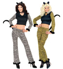 Cat 2 Colors Ass.  Top, Pants With Tail, Ears, Choker With Bell 