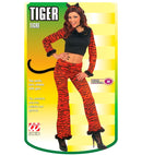 Tiger  Top, Pants With Tail, Ears, Choker With Gem 
