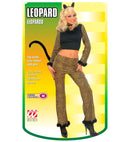 Leopard  Top, Pants With Tail, Ears, Choker With Gem 