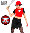 Pirate  Top With Light-Up Skull, Skirt, Bandana, Eye-Patch  