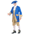 Colonial Man  Jacket With Vest, Jabot, Pants, Hat, Shoe Buckles 