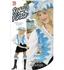 Regal Pirate Velvet - Turquoise  Shirt With Vest, Skirt, Boot Cuffs, Hat 