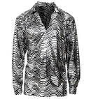 The 70S Disco Style - Silver Waves  Shirt 