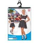 50S Lady With Sewn-In Petticoat Black  Dress, Belt 
