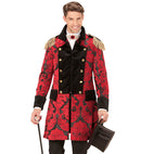 Red Jacquard Parade Coat For Man