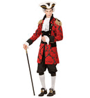 Red Jacquard Parade Coat For Man