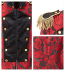 Red Jacquard Parade Coat For Man