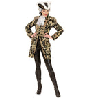 Gold Jacquard Parade Coat For Woman