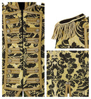 Gold Jacquard Parade Coat For Woman