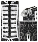 Silver Jacquard Parade Coat For Woman