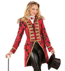 Red Jacquard Parade Coat For Woman
