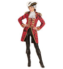 Red Jacquard Parade Coat For Woman